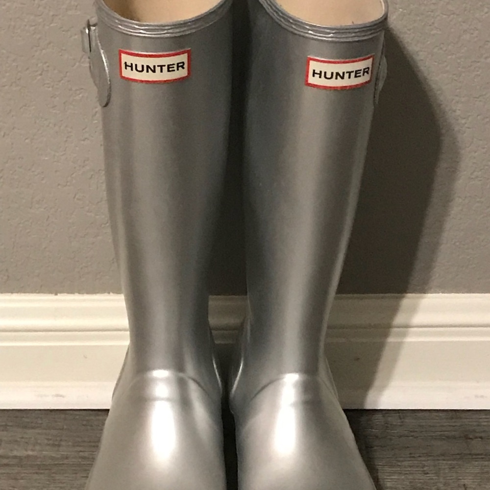 Metallic hunter boots big kids